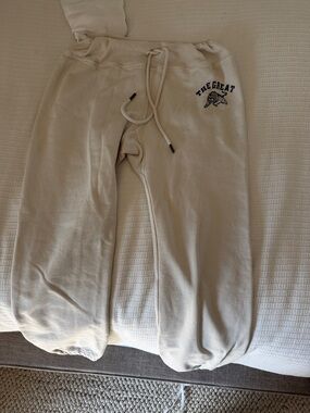 THE GREAT Ivory Logo Terry Hoodie